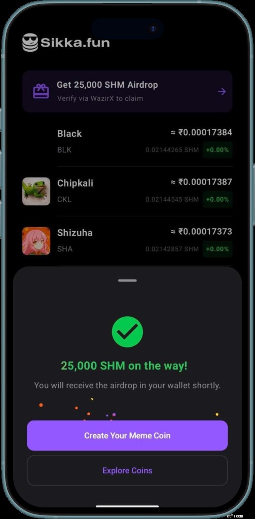 Sikka.fun Airdrop:25,000 SHM দাবি করুন (1,000 WazirX ব্যবহারকারীর মধ্যে সীমিত) 